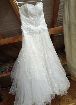 Шикарное свадебное платье ручная работа р.467 фото
