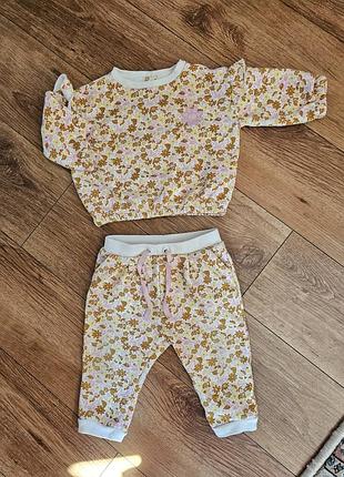 Костюм спортивный девочка на флисе оверсайз