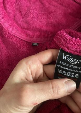 Махровый хлопковый халат цвета фуксия vossen, xs-s3 фото