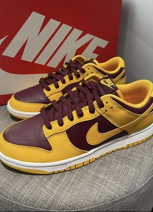 Оригинальный кроссовки nike dunk low arizona state найк датки желтые бордовые арезона