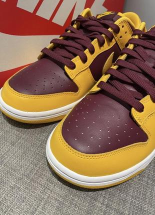 Оригинальный кроссовки nike dunk low arizona state найк датки желтые бордовые арезона3 фото