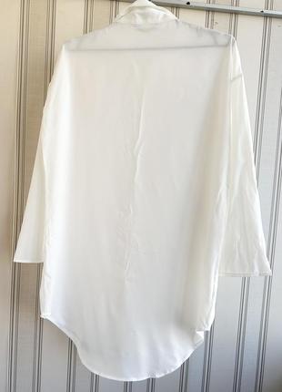 ❤️❤️❤️ белоснежная удлиненная брендовая рубашка, блуза, короткое платье.7 фото