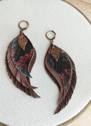 Сережки з шкіри , шкіряні сережки