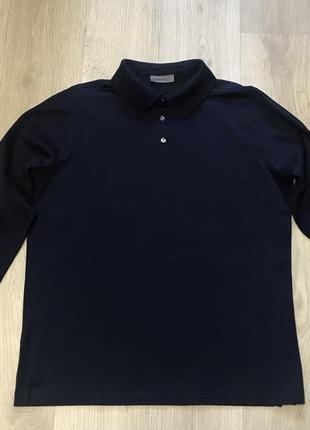 Поло лонгслив футболка мужская темно-синий navy бренд lagerfeld2 фото