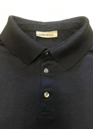 Поло лонгслив футболка мужская темно-синий navy бренд lagerfeld4 фото