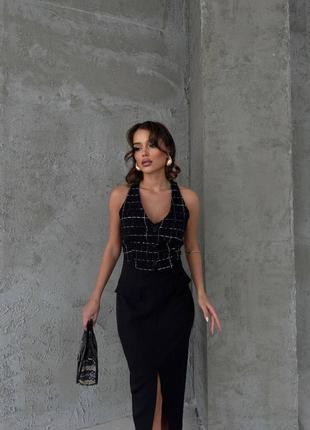Елегантна сукня міді приталеного крою в стилі zara3 фото