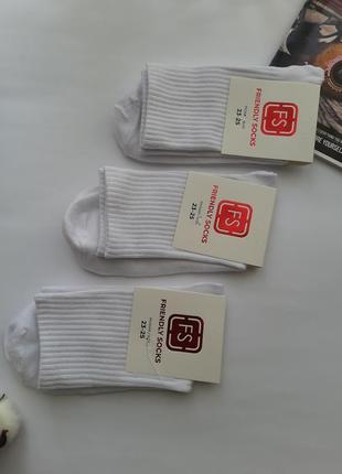 Високі 36-40 розмір бавовняні білі шкарпетки3 фото