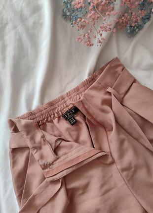 Брюки пудровые розовые брюки классические зауженные высокая посадка2 фото