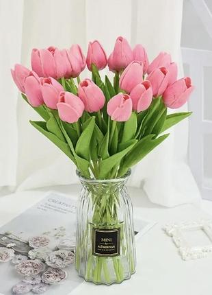 Тюльпаны латексные, искусственные цветы, декор1 фото