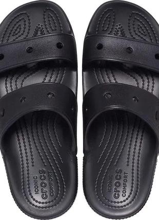 Crocs classic sandal шлепанцы чёрные на толстой подошве.2 фото