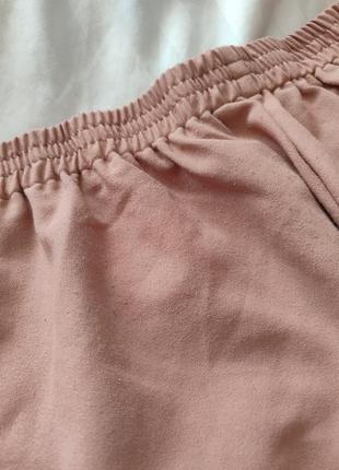 Штани пудрові рожеві брюки класичні звужені висока посадка7 фото
