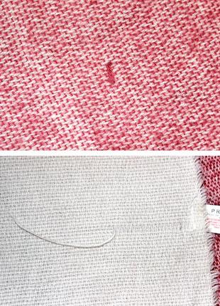 Большой теплый шарф primark в бело-розовом цвете5 фото