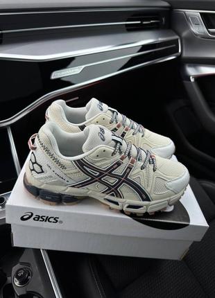 Мужские кроссовки в стиле asics gel-kahana 8 ассикс / демисезонные / весенние, летние, осенние / обувь / кожа, сетка / бежевые