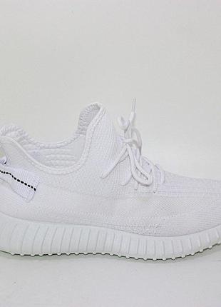 Мужские летние белые удобные дышащие кроссовки yeezy сетка, на легкой подошве, мужской летней обуви5 фото