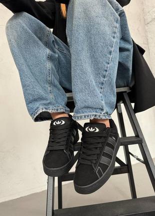 Кроссовки женские черные adidas campus total black3 фото