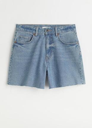 Трендовые джинсовые шорты high waist h&amp;m1 фото