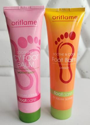 Охлаждающий бальзам для ног арбуз персик орифлейм oriflame foot balm care1 фото