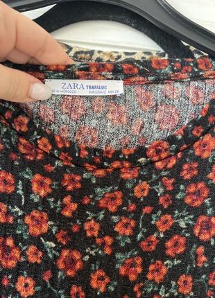 Zara платье в цветы красные s2 фото