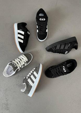 Женские кроссовки adidas originals campus grey white gum9 фото