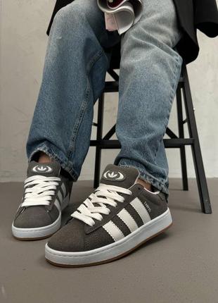 Женские кроссовки adidas originals campus grey white gum7 фото