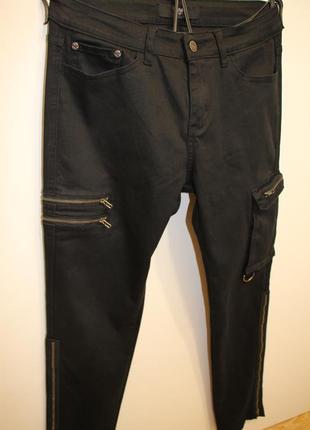Байкерські, рокерські карго штани black premium by emp4 фото