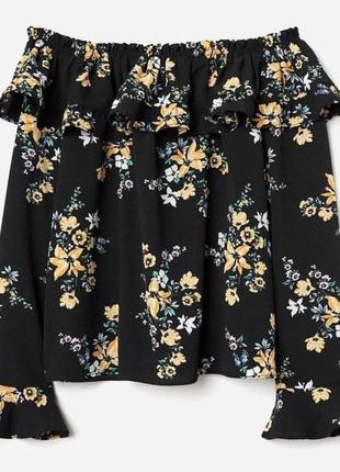 Брендовая блуза топ divided by h&m цветы этикетка1 фото