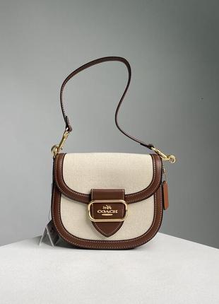 Женская сумка в стиле coach morgan saddle bag premium.6 фото