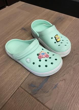 Кроксы сандалии crocs мятные с12