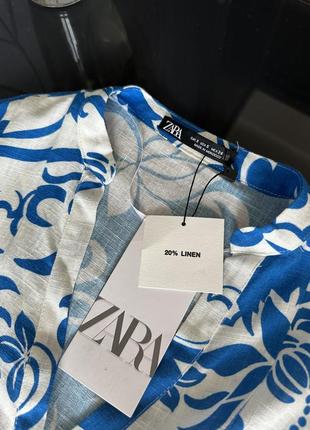 Платье zara, платье с добавлением льна zara7 фото