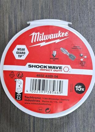 Набір біт shockwave milwaukee, (15шт)2 фото