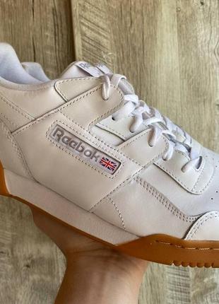 Мужские кожаные кроссовки reebok workout plus cn2126