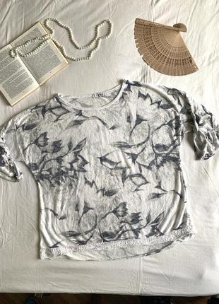 Нарядная натуральная блуза-бохо с квитами вольного кроя