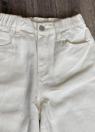 Стильні молочні джинси палаццо з високою талією5 фото