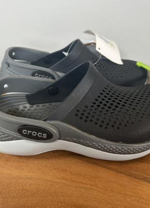 Крокс лайтрайд клог 360 черные детские crocs kids literide clog 360 black/slate grey4 фото