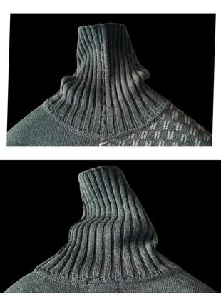 Свитер с высокой горловиной шерсть винтаж свободный шерстяной длинный гольф в стиле этно с вышивкой yorn9 фото