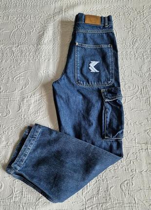 Жіночі унісекс модні джинси karl kani з накладними кишенями4 фото