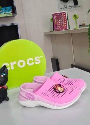 Крокс лайтрайд 360 дитячі рожеві crocs kids literide 360 clog taffy pink / ballerina pink3 фото