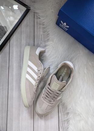 Кросівки adidas samba og wonder white linen green кеди жіночі замшеві замша адідас весняні осінні демісезонні топ якість ліцензія низькі4 фото