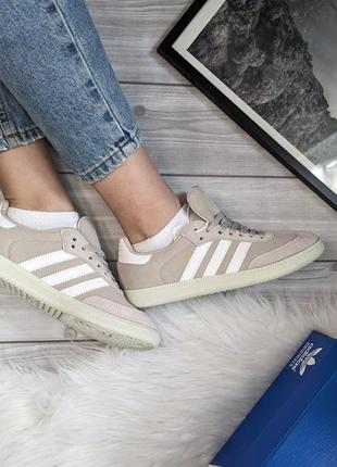 Кроссовки adidas samba og wonder white linen green кеды женские замшевые замша адидас весенние осенние демисезонные топ качества лицензия низкие3 фото