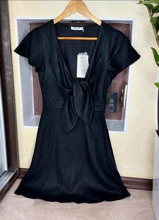 Черное платье из льна на размер ххс/хс5 фото