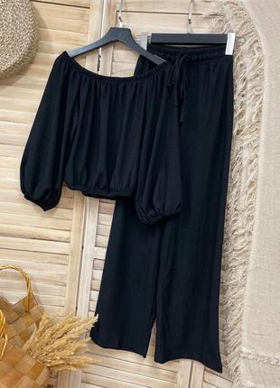 Летний костюм, блуза и палаццо