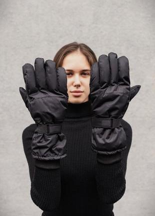 Пухові перчатки without skier 16-15 black5 фото