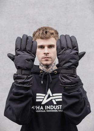 Пухові перчатки without skier 16-15 black2 фото