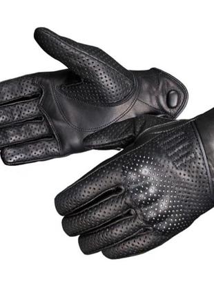 Шкіряні байкерські  мото перчатки рукавички husar перфоровані6 фото