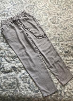 New look 10/38 m идеальные летние светлые серые брюки брюки на высокой посадке с внутренними карманами3 фото