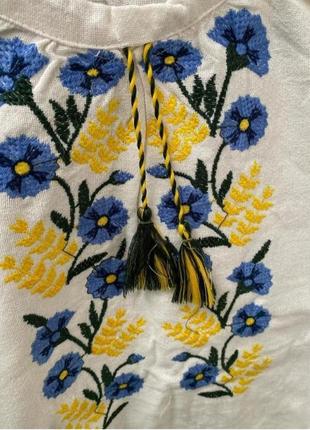 Женская натуральная вышиванка, украинские цветы3 фото