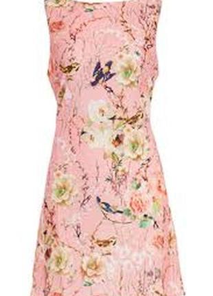 Брендовое актуальное платье цветочный принт птички от glamours1 фото