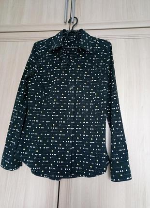 Сорочка з довгим рукавом, чорна принт