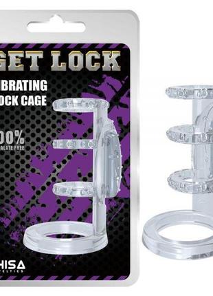 Прозрачная насадка на член vibrating cock cage  китти