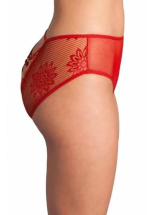Красные трусики peekaboo с кружевной спинкой и вырезом китти